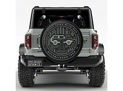 Mud Digger Designs Spare Tire Cover with White Wild Doodle Logo for 315/70R17 Tires; Black (21-25 Bronco)
