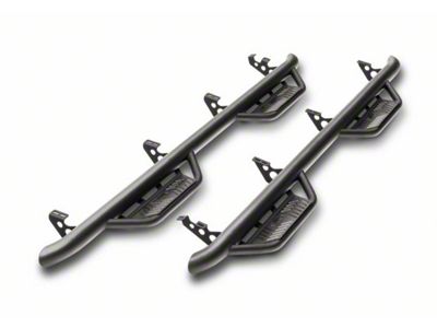 N-Fab Cab Length Podium Nerf Side Step Bars; Textured Black (21-25 Bronco 2-Door)