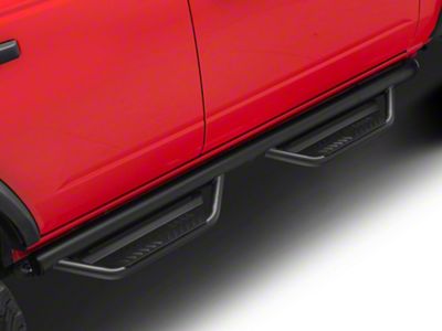 N-Fab Cab Length Podium Nerf Side Step Bars; Textured Black (21-25 Bronco 4-Door)