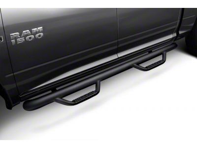N-Fab Cab Length Nerf Side Step Bars; Gloss Black (05-21 Frontier Crew Cab)