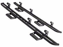N-Fab Cab Length RKR Side Rails with Detachable Steps; Textured Black (22-26 Frontier Crew Cab)
