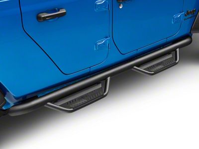 N-Fab Wheel 2 Wheel Podium Nerf Side Step Bars; Textured Black (20-25 Jeep Gladiator JT)