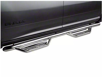 N-Fab Cab Length Podium Nerf Side Step Bars; Polished Stainless (18-25 Jeep Wrangler JL 4-Door)