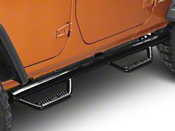 N-Fab Wheel 2 Wheel Nerf Side Step Bars; Gloss Black (07-18 Jeep Wrangler JK 4-Door)