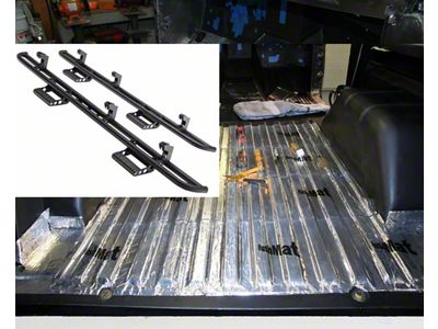 N-Fab Cab Length RKR Side Step Bars; Textured Black (16-24 Titan XD Crew Cab)