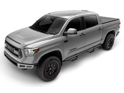 N-Fab Wheel 2 Wheel Bed Access Nerf Side Step Bars; Gloss Black (07-21 Tundra Double Cab w/ 6-1/2-Foot Bed)
