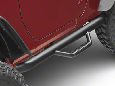 N-Fab Wheel 2 Wheel Nerf Side Step Bars; Matte Black (12-18 Jeep Wrangler JK 2-Door)