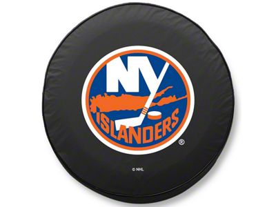 New York Islanders Spare Tire Cover; Black (66-18 Jeep CJ5, CJ7, Wrangler YJ, TJ & JK)
