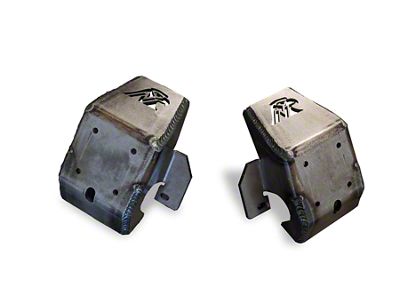 Next Venture Motorsports Rear Shock Skid Plates; Silver Zinc Plating (21-25 Bronco)