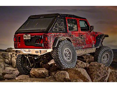 Next Venture Motorsports Featherweight Series Rear Bumper with LED Cutouts; Not Pre-Drilled for Backup Sensors; Bare Aluminum (18-25 Jeep Wrangler JL)
