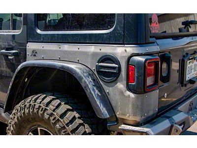 Next Venture Motorsports Rear Corner Armor; Bare Aluminum (18-25 Jeep Wrangler JL)