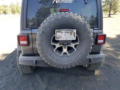 Next Venture Motorsports Rear License Plate Relocation Bracket; Bare Metal (07-25 Jeep Wrangler JK & JL)