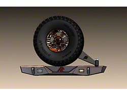 Next Venture Motorsports Rimrocker Series Rear Bumper with Tire Carrier; Pre-Drilled for Backup Sensors; Bare Metal (18-25 Jeep Wrangler JL)