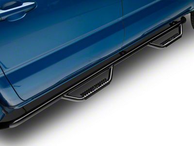 N-Fab Cab Length Nerf Side Step Bars; Gloss Black (16-23 Tacoma Double Cab)