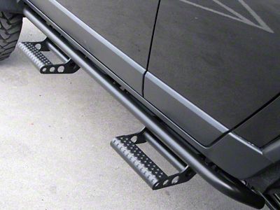 N-Fab Cab Length RKR Side Rails with Detachable Steps; Textured Black (16-23 Tacoma Access Cab)