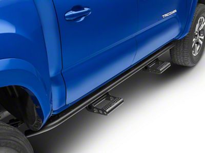 N-Fab Cab Length RKR Side Rails with Detachable Steps; Textured Black (16-23 Tacoma Double Cab)