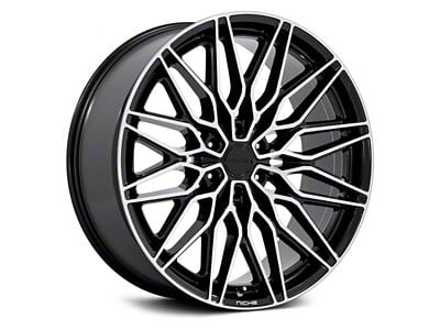 Niche Calabria 6 Gloss Black with Machined Lip 6-Lug Wheel; 24x10; 20mm Offset (21-25 Bronco, Excluding Raptor)