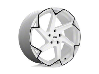 Niche Flash Gloss White with Black Wheel; 20x10.5; 40mm Offset (97-06 Jeep Wrangler TJ)