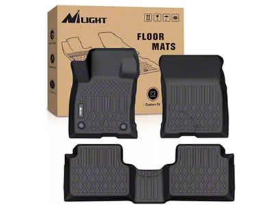TPE Front and Rear Floor Liners; Black (21-25 Bronco Sport)