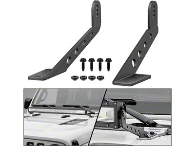 32-Inch Light Bar Hood Mounting Brackets (20-25 Jeep Gladiator JT, Excluding Mojave)