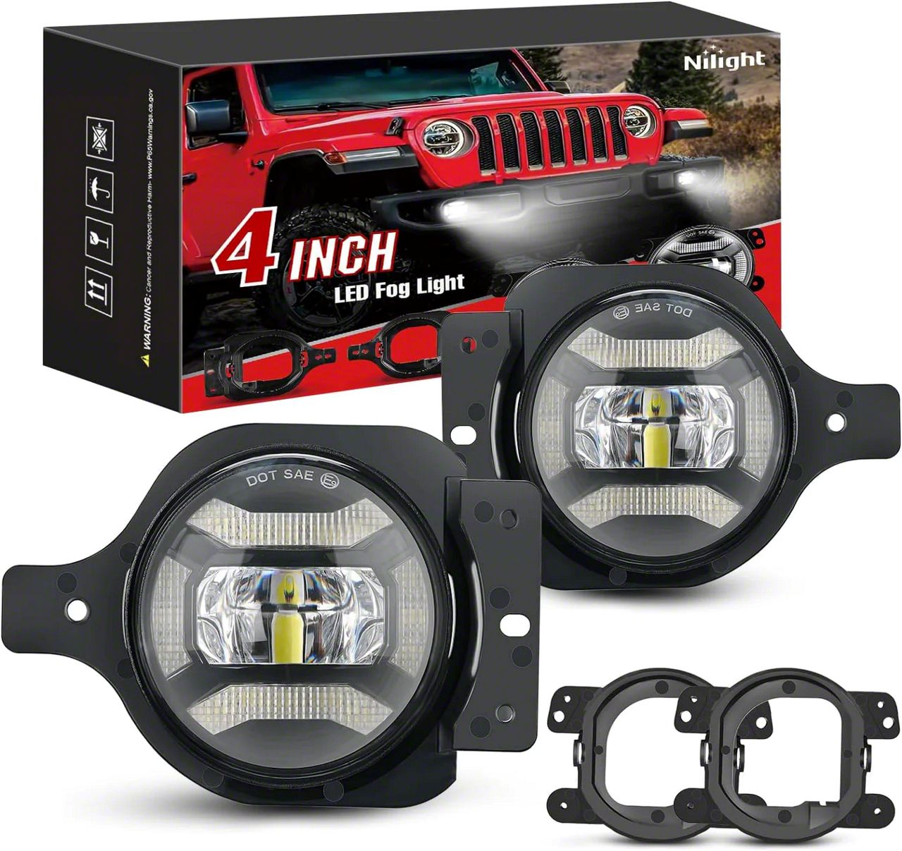 Jeep Gladiator 4Inch LED Fog Lights with DRL (2024 Jeep Gladiator JT