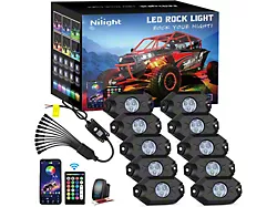 Nilight RGB LED Rock Lights; Set of 10 (Universal; Some Adaptation May Be Required)