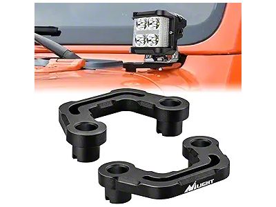 Single A-Pillar Light Windshield Mounting Brackets (20-25 Jeep Gladiator JT, Excluding Mojave)