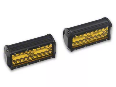 6.50-Inch Triple Row LED Fog Lights; Spot/Flood Combo Beam; Amber (Universal; Some Adaptation May Be Required)