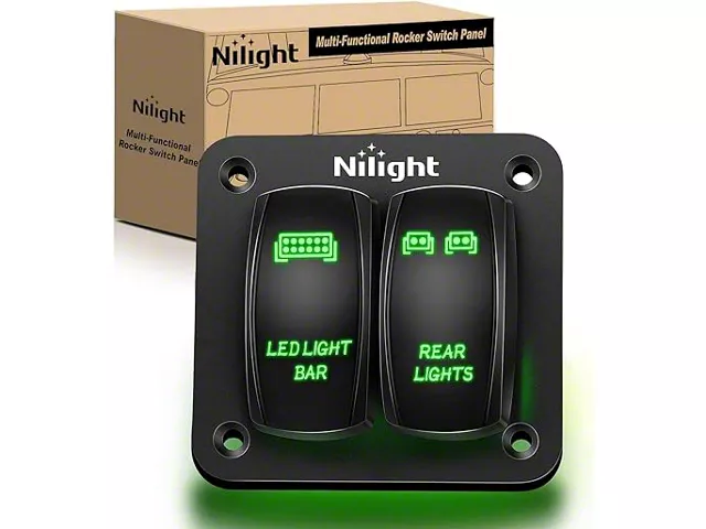 Wrangler Rocker Switch Jeep Wrangler 2-Gang Aluminum Rocker Switch Panel with LED Light Bar ...