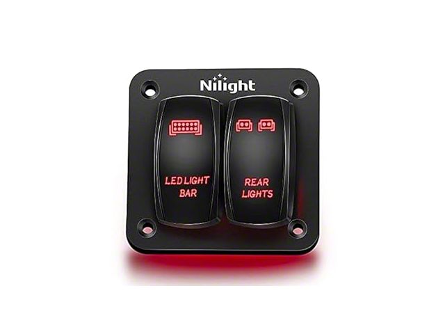 Wrangler Rocker Switch Jeep Wrangler 2-Gang Aluminum Rocker Switch Panel with LED Light Bar ...
