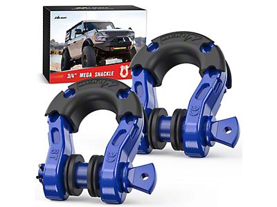 Nankang 4 Quantity Off Road Tires 2-Pack Blue 3/4" Bow Shackles - 4.75 Ton Screw Pin D-Rings For Jeep, Off-Road, Recovery Blue D Ring Screw Pin Shackle - Foto 10