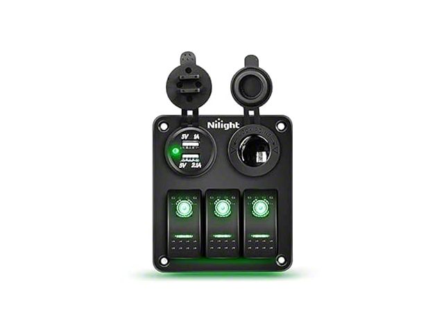 Wrangler Rocker Switch Jeep Wrangler 3-Gang Aluminum Rocker Switch Panel with USB and ...