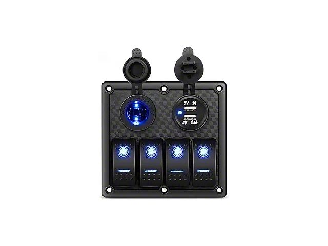 Wrangler Rocker Switch Jeep Wrangler 4-Gang Rocker Switch Panel with USB Charger and Power ...