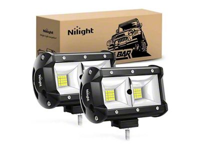 5-Inch Quad Row LED Lights Bars; Flood Beam (Universal; Some Adaptation May Be Required)