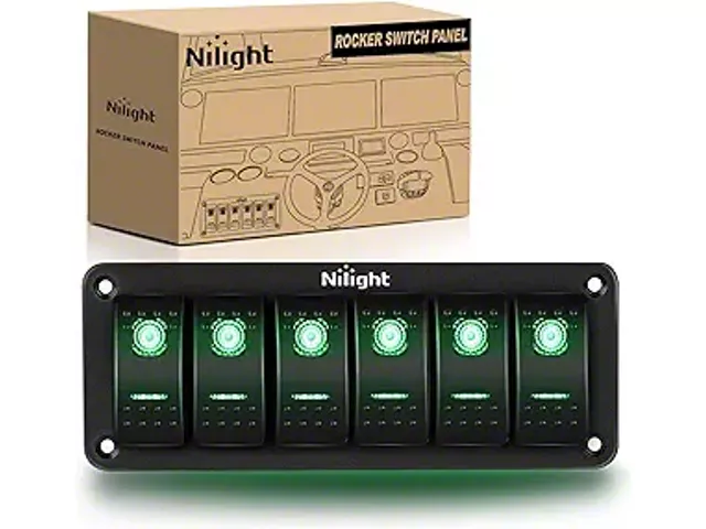 Wrangler Rocker Switch Jeep Wrangler 6-Gang Aluminum Rocker Switch Panel with Rocker Switches ...