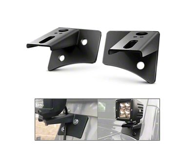 A-Pillar Light Windshield Hinge Mounting Brackets (07-18 Jeep Wrangler JK)