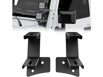 Dual A-Pillar Light Windshield Mounting Brackets (07-18 Jeep Wrangler JK)