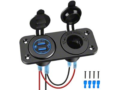Nilight Dual QC 3.0 USB Charger Cigarette Lighter Socket (Universal; Some Adaptation May Be Required)