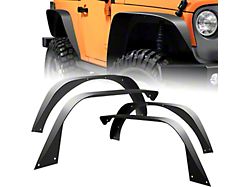 Flat Fender Flares; Textured Black (18-25 Jeep Wrangler JL)