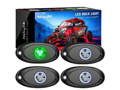 LED Rock Lights; Green (Universal; Some Adaptation May Be Required)