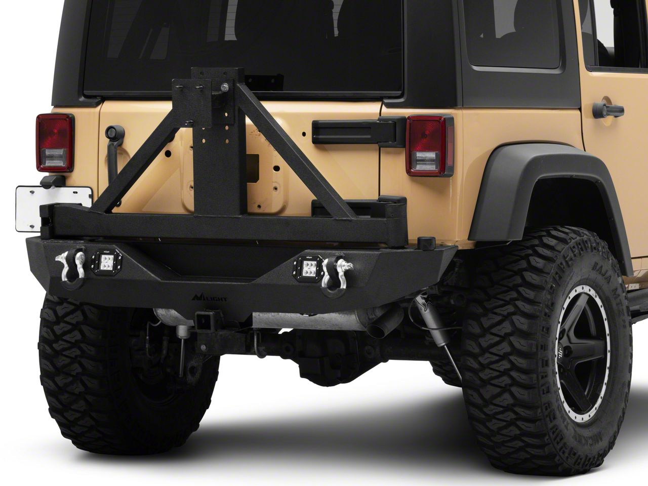 Jeep Wrangler Rear Bumper with Tire Carrier and LED Lights