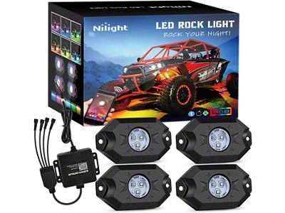 RGB LED Rock Lights; Set of 12 (Universal; Some Adaptation May Be Required)