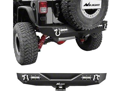 Rock Crawler Rear Bumper with LED Lights (07-18 Jeep Wrangler JK)