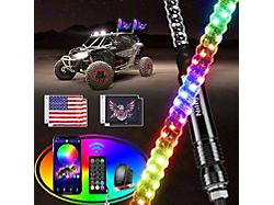 Spiral Antenna Bluetooth Remote App Control LED Whip Lights; 2-Foot (Universal; Some Adaptation May Be Required)
