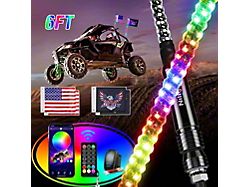 Spiral Antenna Bluetooth Remote App Control LED Whip Lights; 6-Foot (Universal; Some Adaptation May Be Required)