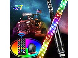 Spiral Antenna LED Whip Light; 4-Foot (Universal; Some Adaptation May Be Required)