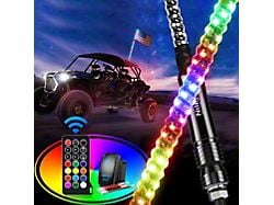 Spiral Antenna RGB LED Whip Light; 2-Foot (Universal; Some Adaptation May Be Required)