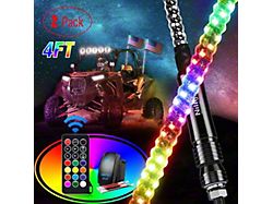Spiral Antenna RGB LED Whip Lights;4-Foot (Universal; Some Adaptation May Be Required)