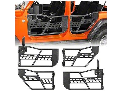Tubular Doors with Mirrors; Front and Rear (18-25 Jeep Wrangler JL 4-Door)