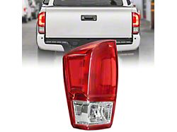 OE Style Tail Light; Chrome Housing; Red Lens; Driver Side (16-23 Tacoma)